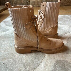 Sam Edelman Lace-Up Suede Lug Combat Boots Size 6.5
